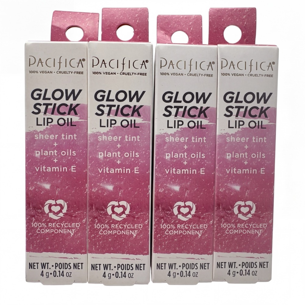 4 Glow Stick Lip Oil by Pacifica Sunrise Sheer Tint Plant Oils Vitamin E
